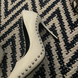 White pumps with silver studs- brand new